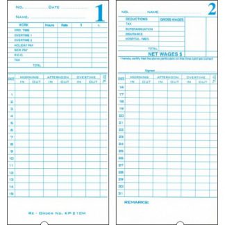 ER-W Weekly Time Cards – Global Time Systems