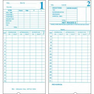 Kings Power KP-210M Time Cards Monthly